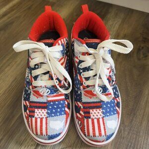 Heelys Canvas Wheeled Skate Shoes, Youth Size 6, Red White & Blue